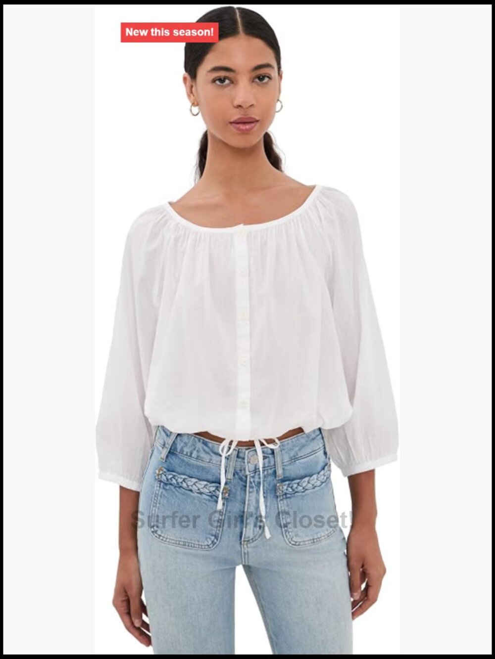 PAIGE Kinzie Top - Women's Long Sleeve Boat Neck Cotton Blouse